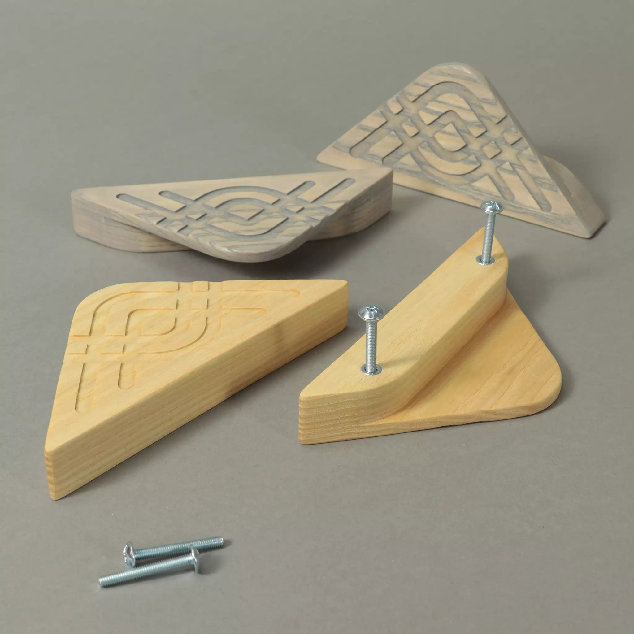 Woven Diamond Cabinet Pull, Solid Ash — Set of 2