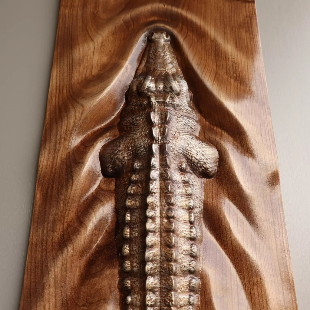Detail of the crocodile's back and legs, seen from directly above