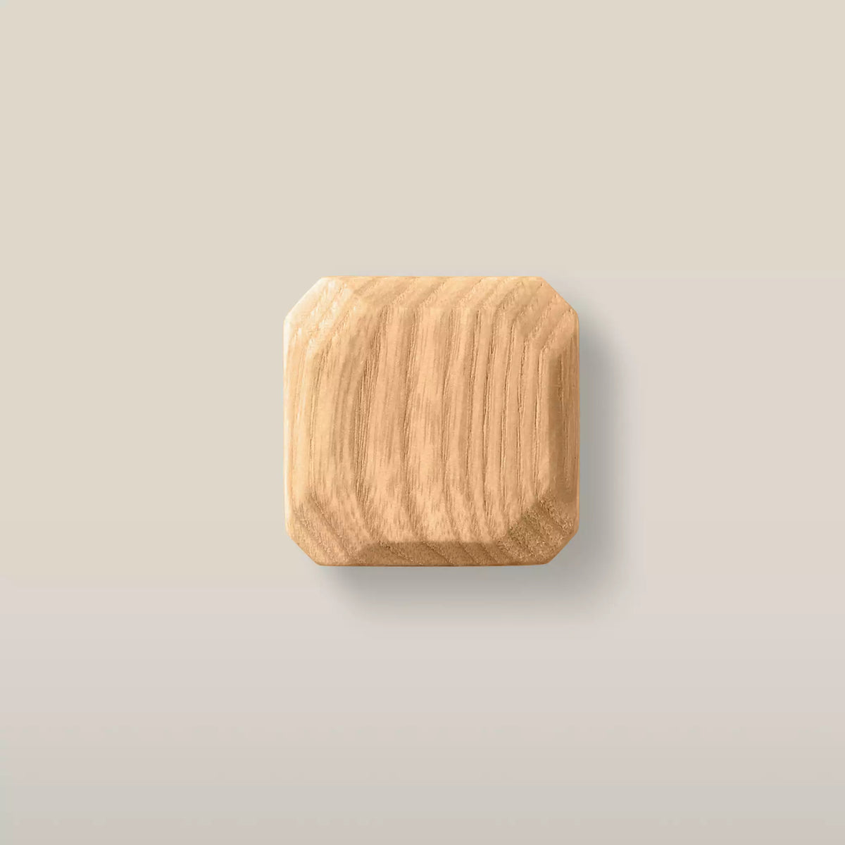 Octagonal ash cabinet knob in Caffe Latte, a mid brown