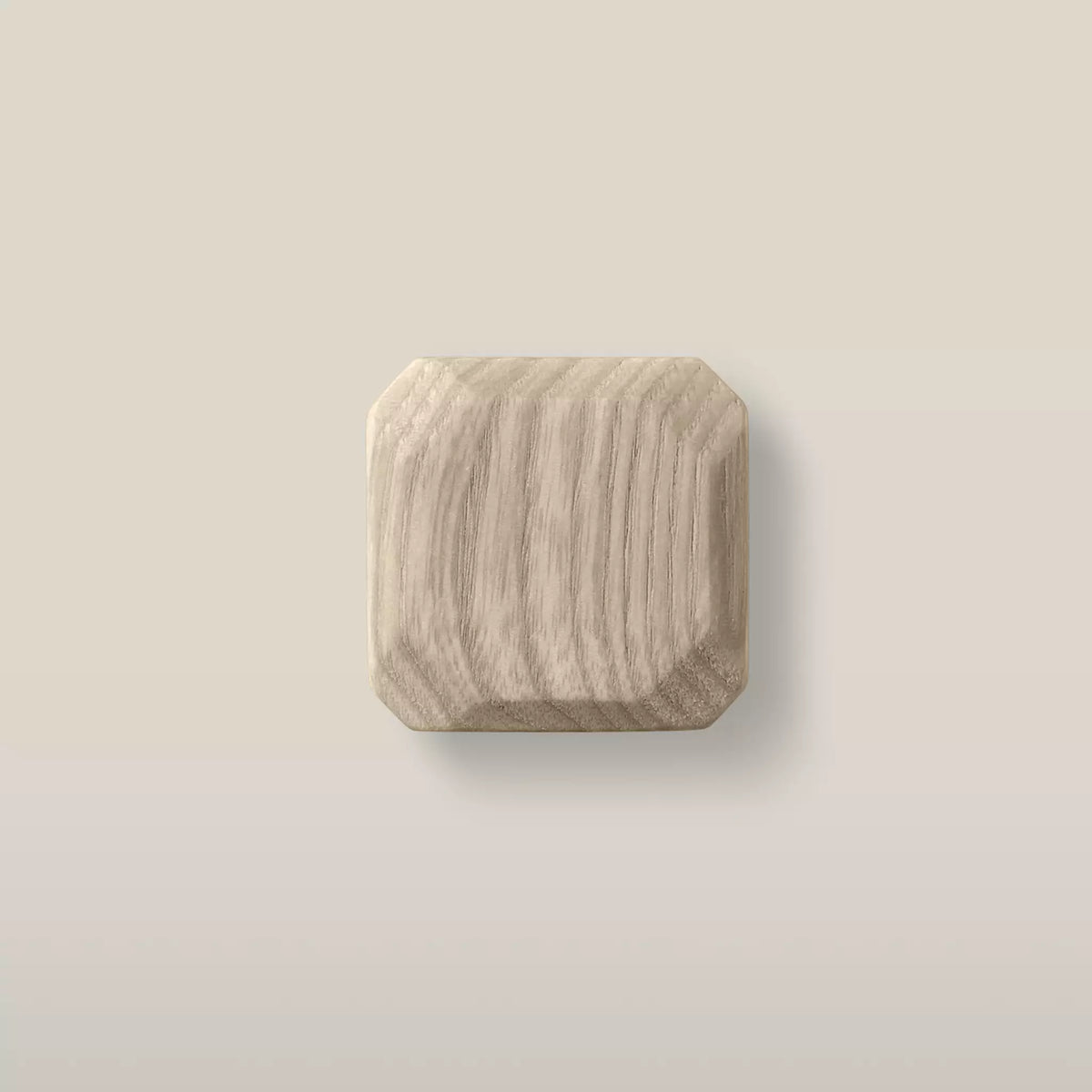 Octagonal ash cabinet knob in Cappuccino, a pale greige
