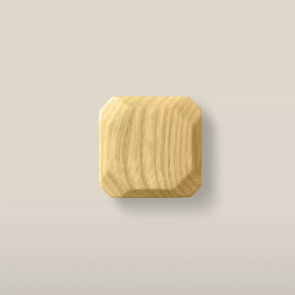 Octagonal ash cabinet knob in Cream, a soft pale yellow