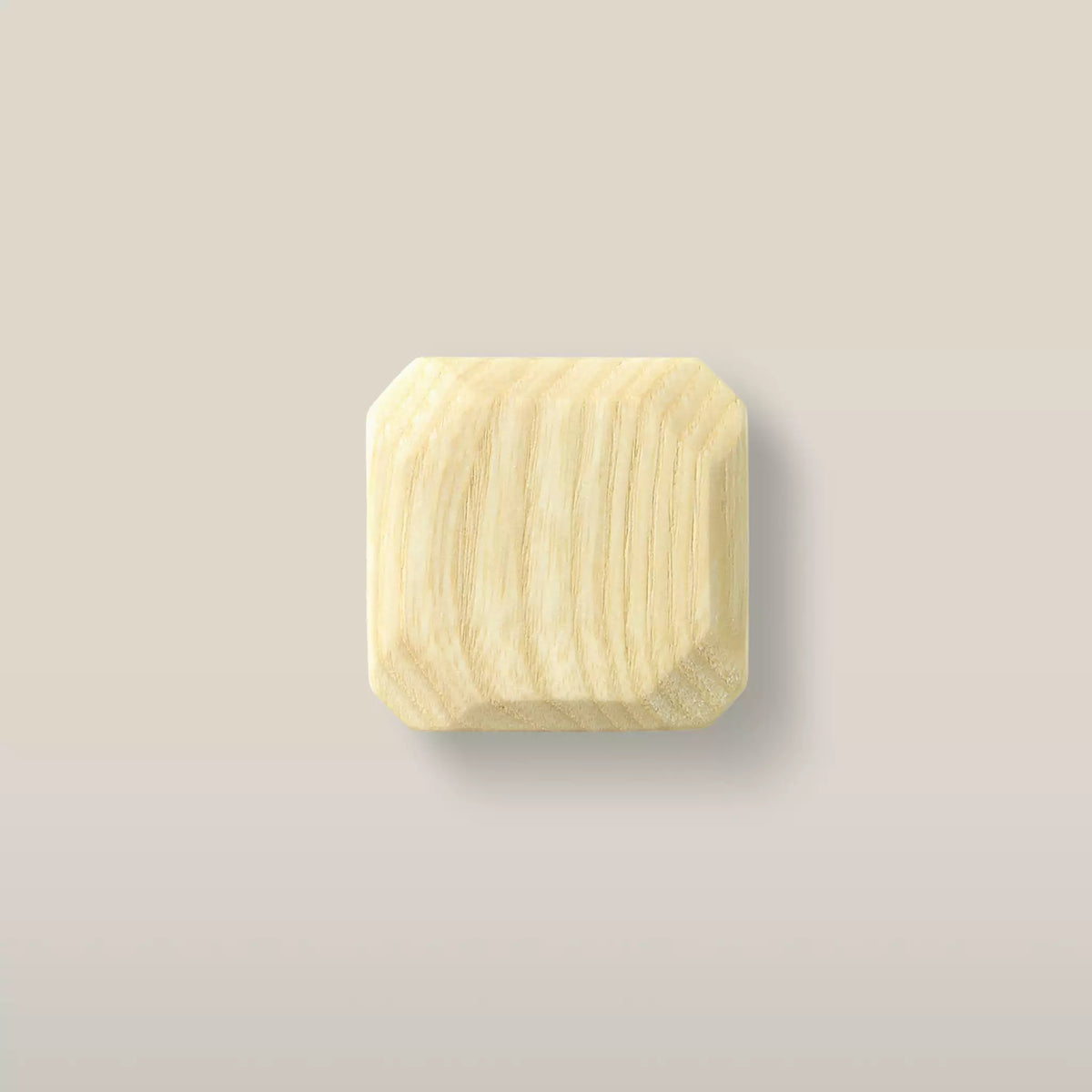Octagonal ash cabinet knob in Latte, a light buttery beige