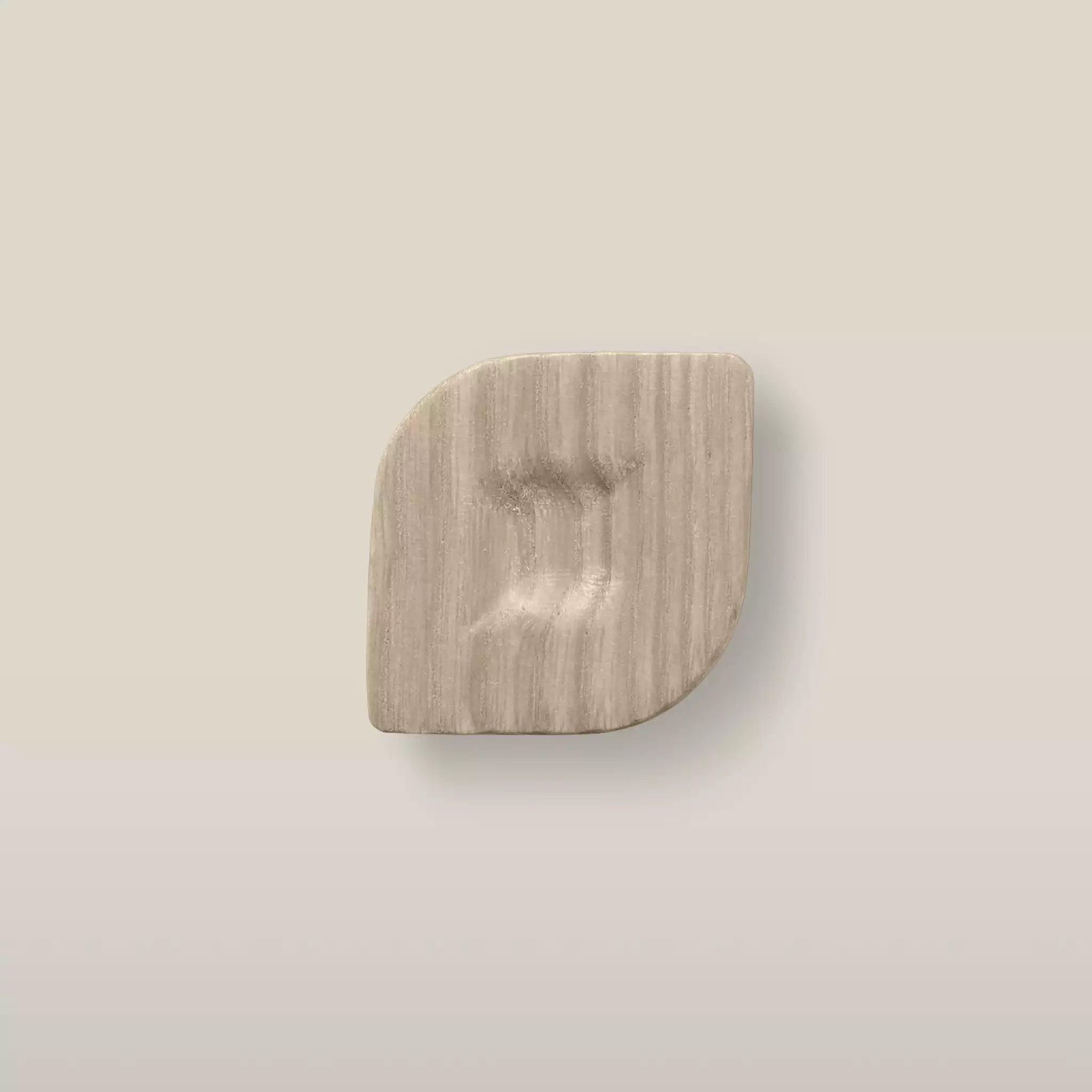 Solid ash twist cabinet knob in the Cappuccino finish, front view