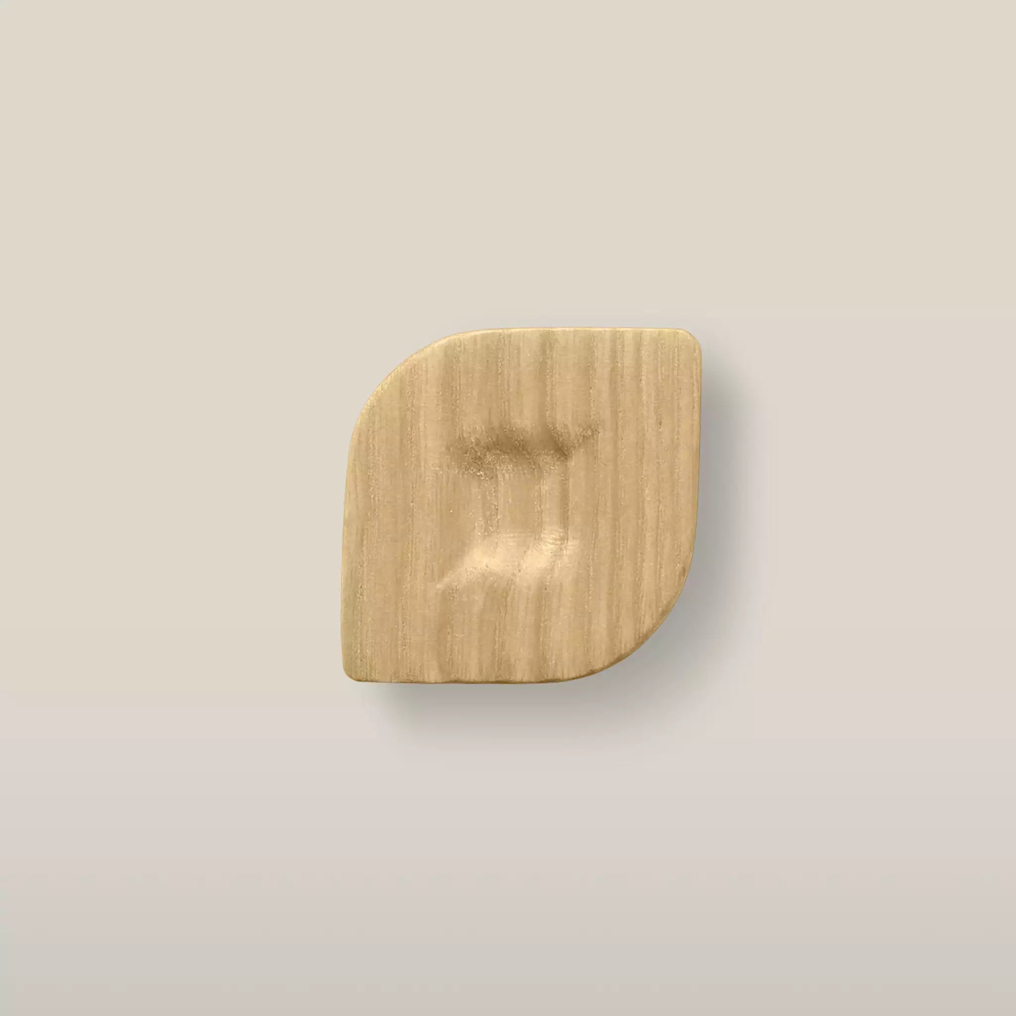 Solid ash twist cabinet knob in the Oiled finish, front view
