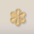 Solid ash carved flower cabinet knob in the Unfinished finish, front view