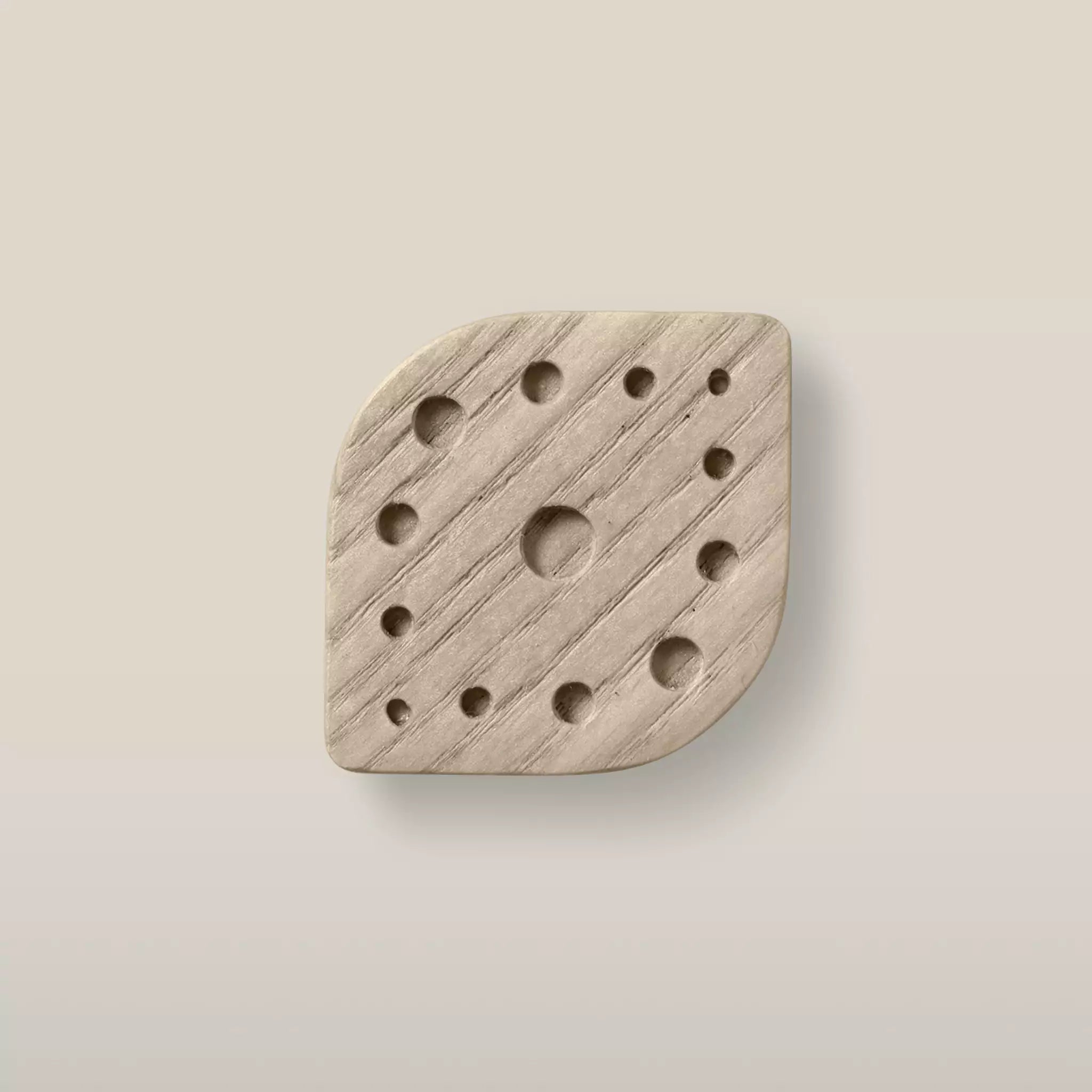 Solid ash constellation cabinet knob in the Cappuccino finish, front view