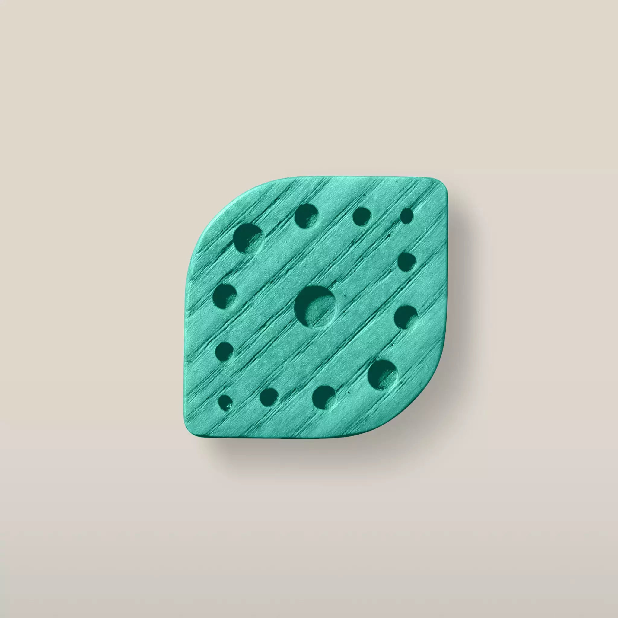 Solid ash constellation cabinet knob in the Green finish, front view