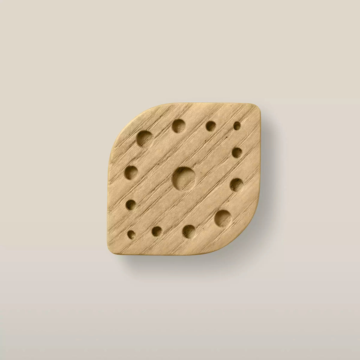 Solid ash constellation cabinet knob in the Oiled finish, front view