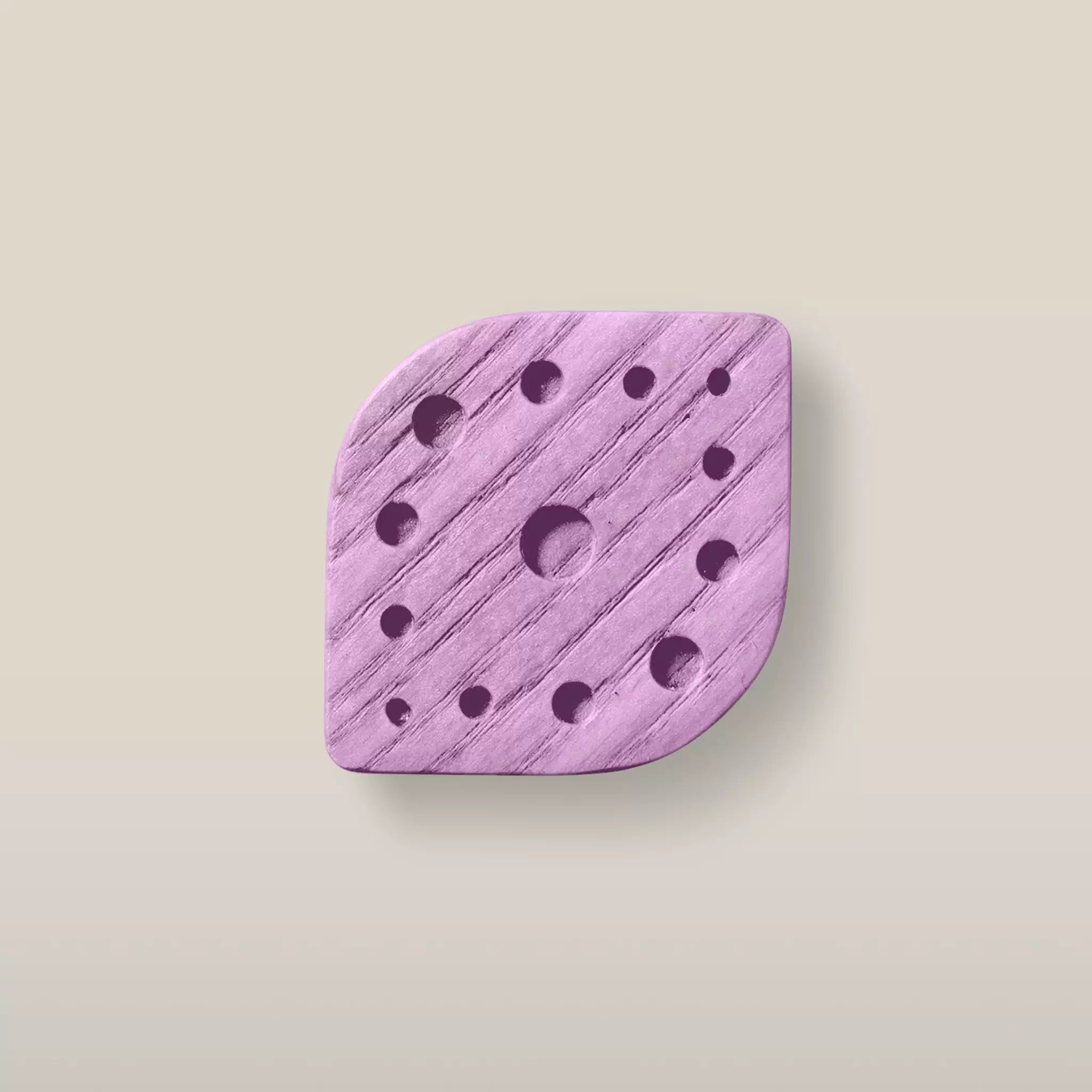 Solid ash constellation cabinet knob in the Purple finish, front view