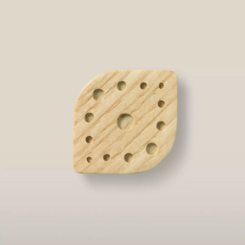 Solid ash constellation cabinet knob in the Unfinished finish, front view