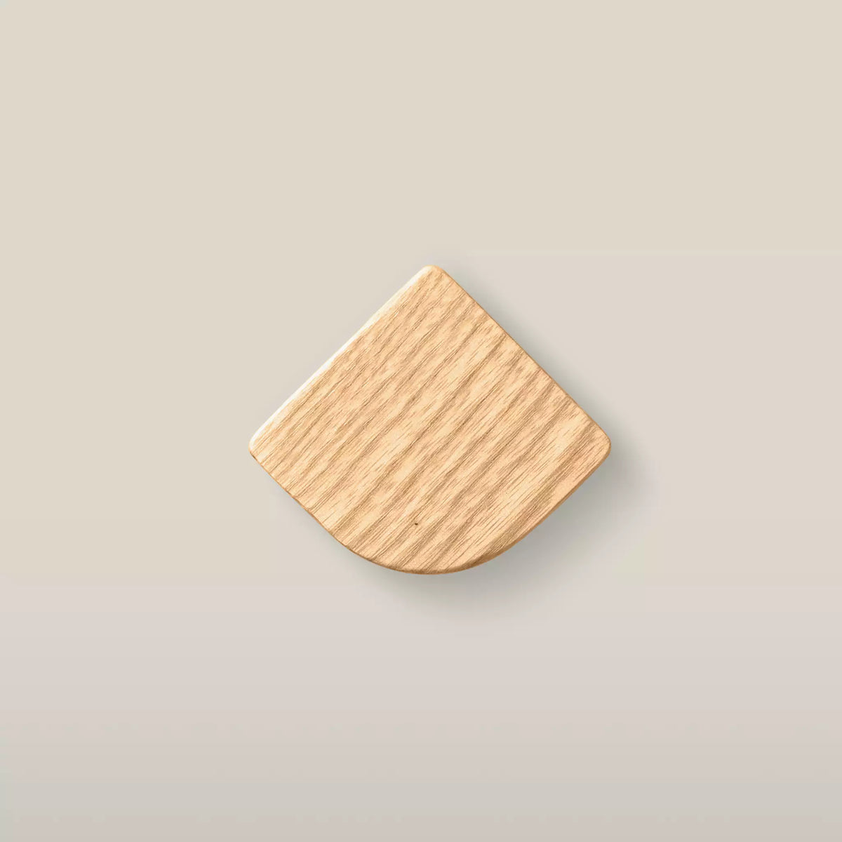 Fan-shaped ash cabinet knob in Caffe Latte, a mid brown
