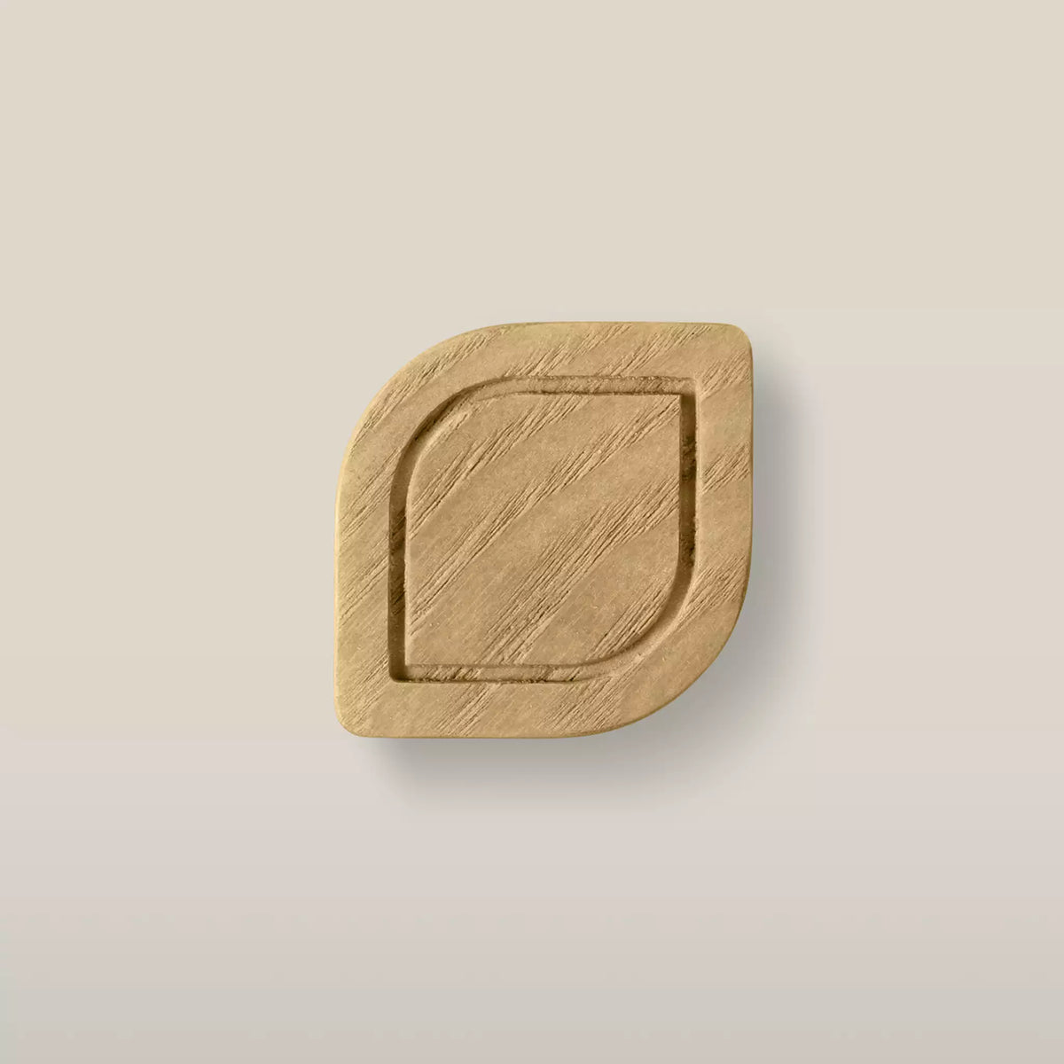 Solid ash framed leaf cabinet knob in the Oiled finish, front view