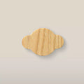 Cloud-shaped ash cabinet knob, unfinished — bare sanded wood, palest of the range