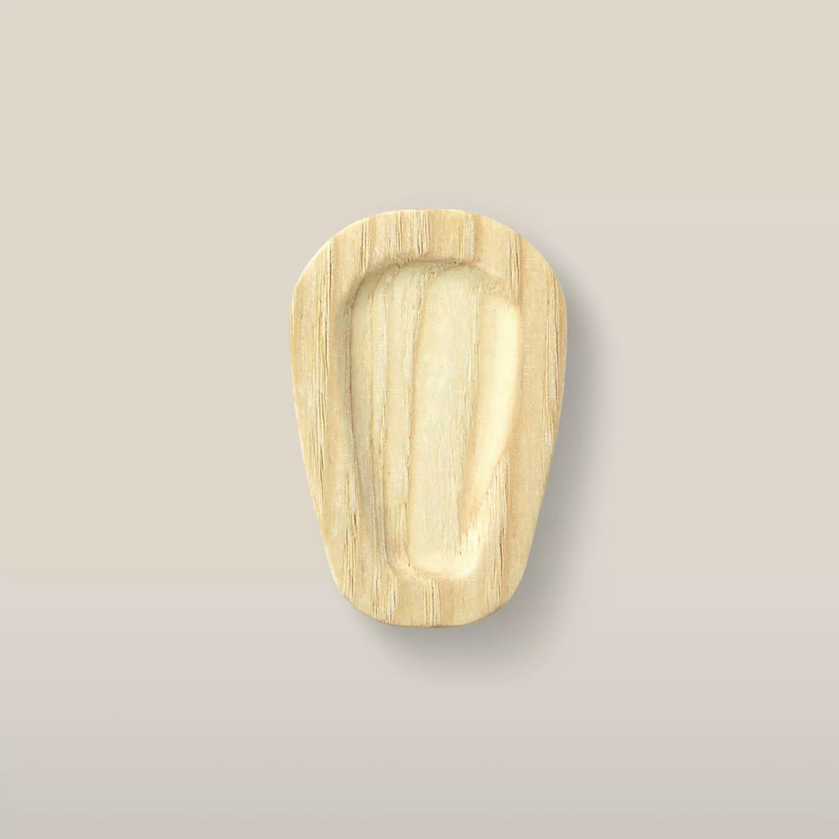 Solid ash teardrop cabinet knob in the Latte finish, front view