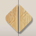 Solid ash arch diamond cabinet pull in the Unfinished finish, fitted across two doors