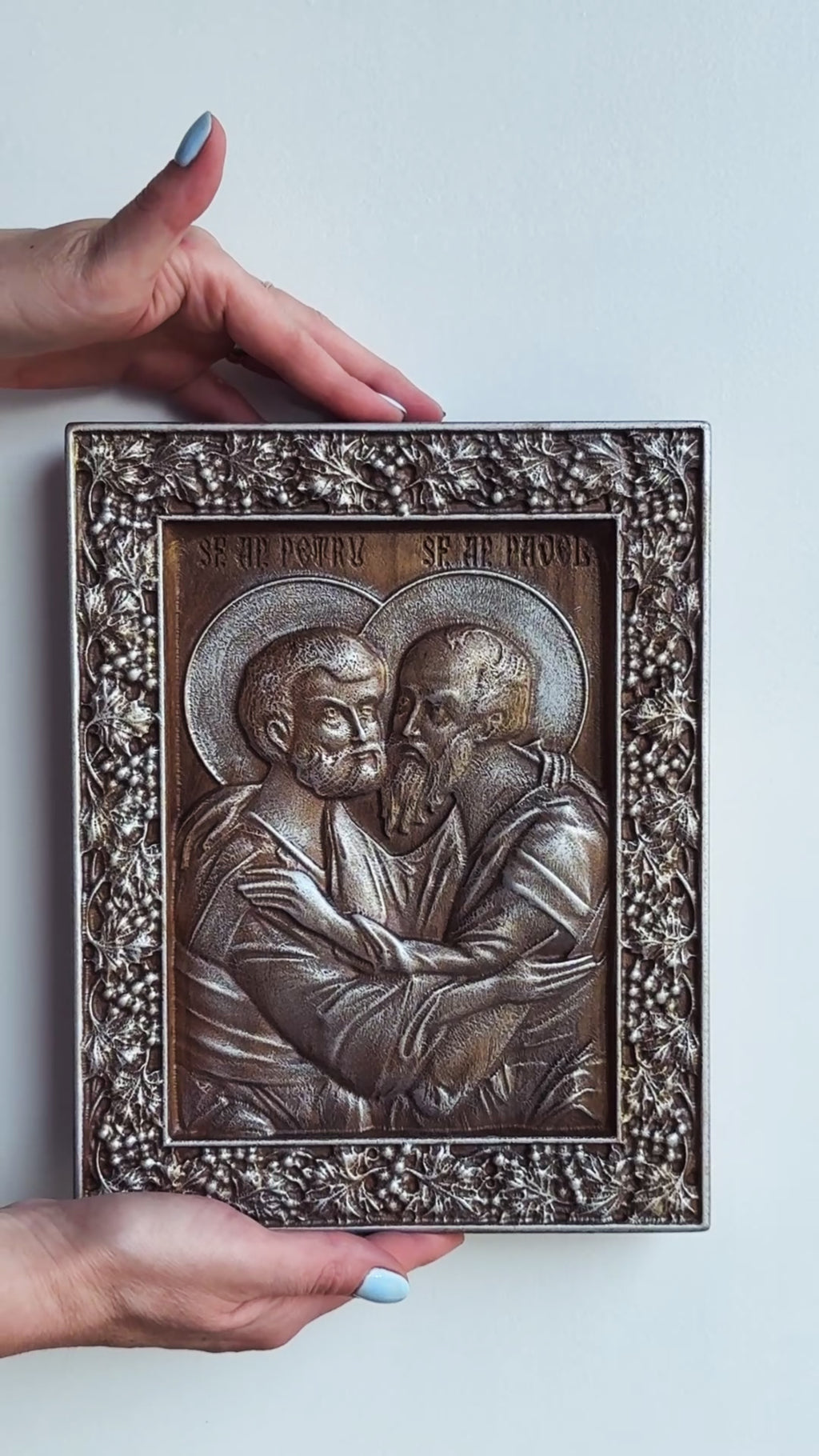 Saints Peter and Paul Icon, Carved Solid Wood