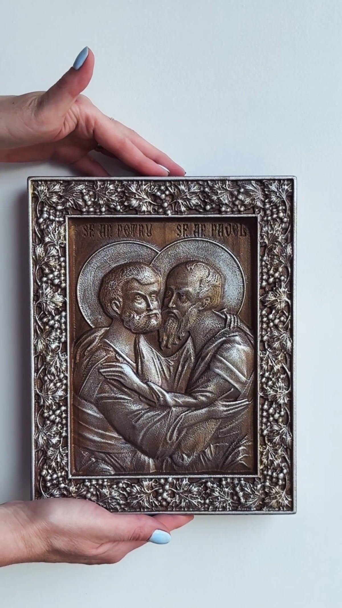 Saints Peter and Paul Icon, Carved Solid Wood